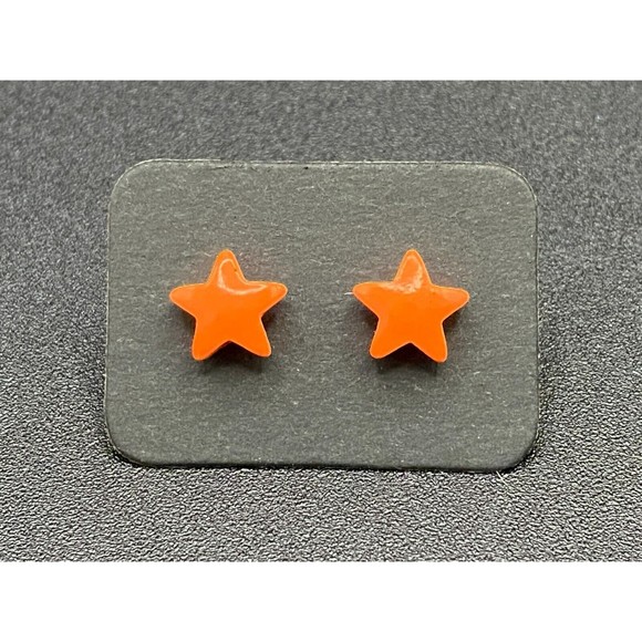 Unbranded Jewelry - Orange Enamel Star Stud Earrings